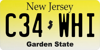 NJ license plate C34WHI