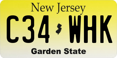 NJ license plate C34WHK