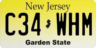 NJ license plate C34WHM