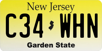 NJ license plate C34WHN