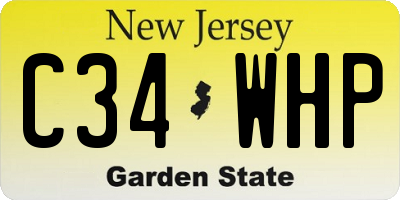 NJ license plate C34WHP