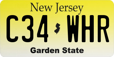 NJ license plate C34WHR