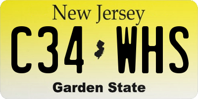 NJ license plate C34WHS