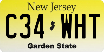 NJ license plate C34WHT