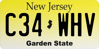 NJ license plate C34WHV