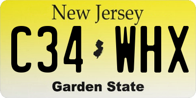 NJ license plate C34WHX