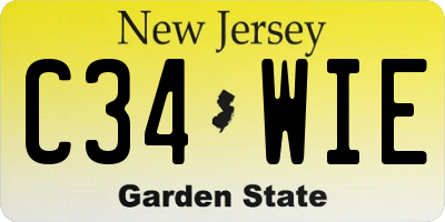 NJ license plate C34WIE