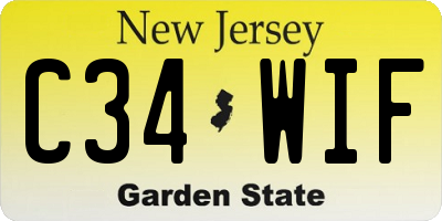 NJ license plate C34WIF