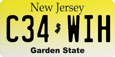 NJ license plate C34WIH
