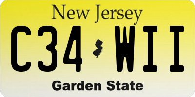 NJ license plate C34WII