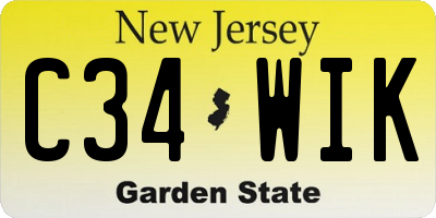 NJ license plate C34WIK