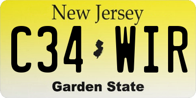 NJ license plate C34WIR