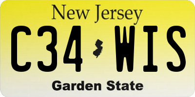 NJ license plate C34WIS