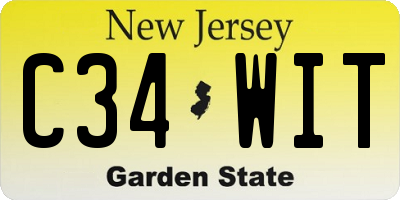 NJ license plate C34WIT