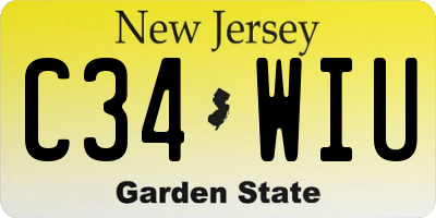 NJ license plate C34WIU