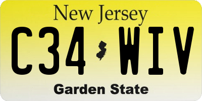 NJ license plate C34WIV