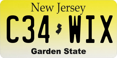 NJ license plate C34WIX