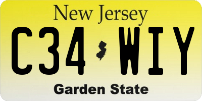 NJ license plate C34WIY