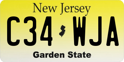 NJ license plate C34WJA