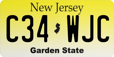 NJ license plate C34WJC