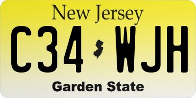 NJ license plate C34WJH