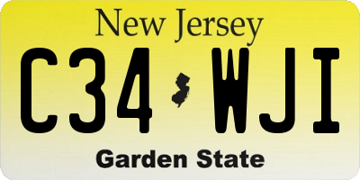 NJ license plate C34WJI