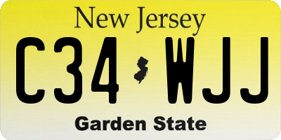 NJ license plate C34WJJ
