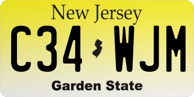 NJ license plate C34WJM