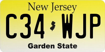 NJ license plate C34WJP