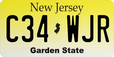 NJ license plate C34WJR