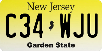 NJ license plate C34WJU