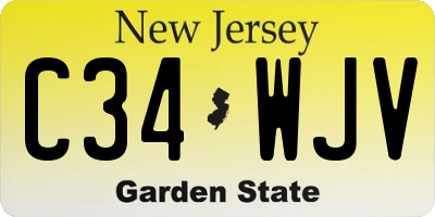 NJ license plate C34WJV