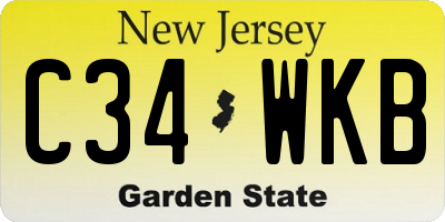 NJ license plate C34WKB