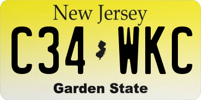 NJ license plate C34WKC