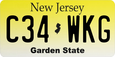 NJ license plate C34WKG