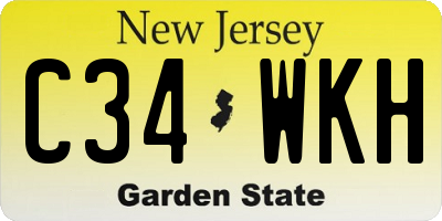 NJ license plate C34WKH
