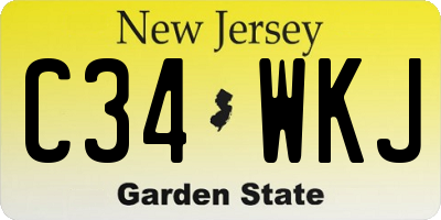 NJ license plate C34WKJ