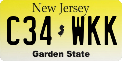 NJ license plate C34WKK