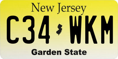 NJ license plate C34WKM