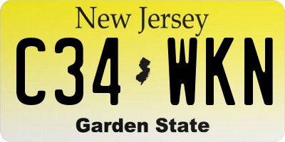 NJ license plate C34WKN