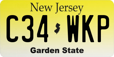 NJ license plate C34WKP