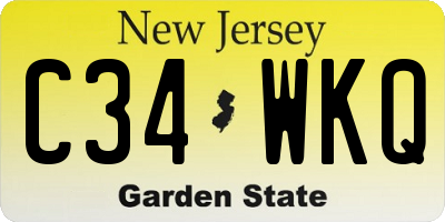 NJ license plate C34WKQ