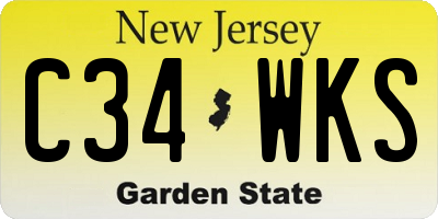NJ license plate C34WKS