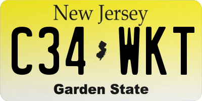 NJ license plate C34WKT