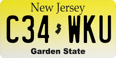 NJ license plate C34WKU