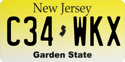NJ license plate C34WKX