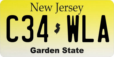 NJ license plate C34WLA