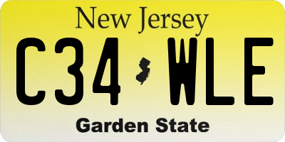 NJ license plate C34WLE