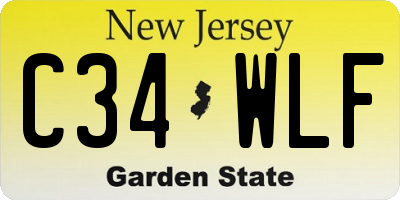 NJ license plate C34WLF
