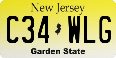 NJ license plate C34WLG